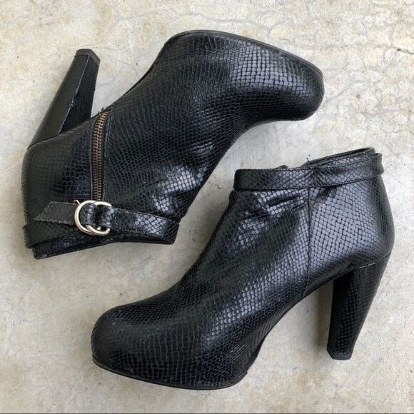 Loeffler Randall snakeskin platform ankle boots 10 - Picture 2 of 7